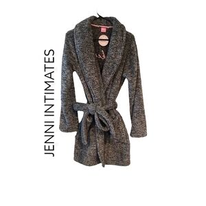 JENNI Intimates Weekend Yet Sherpa plush fleece Robe New Sz M